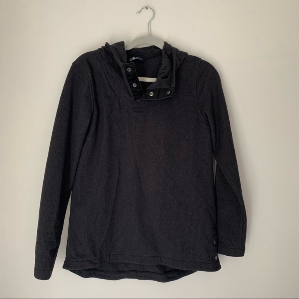 The North Face charcoal grey hooded pullover jacket women’s Medium